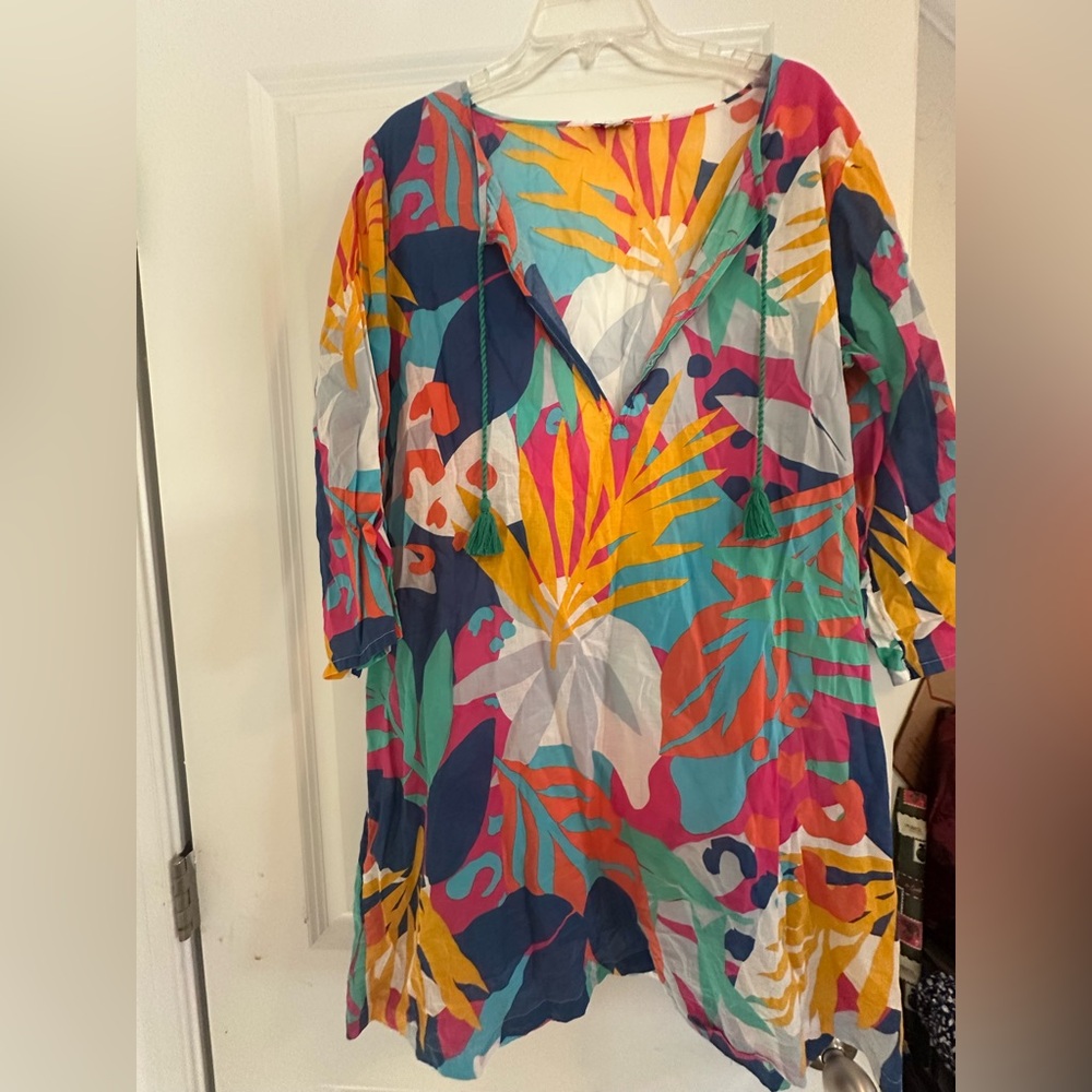 Jcrew floral swim coverup
